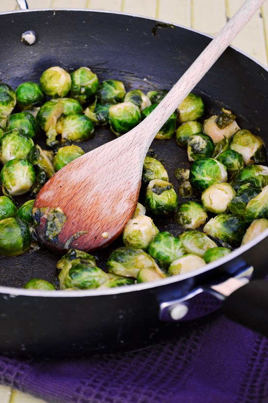 Honey Mustard Glazed Brussel Sprouts