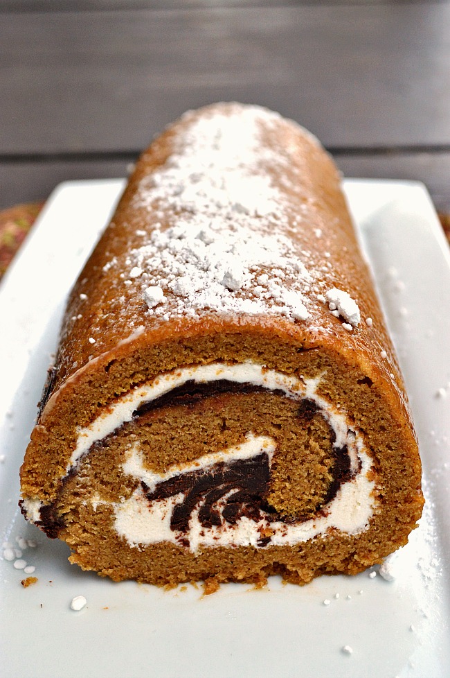 Gluten Free Pumpkin Roll with Cream Cheese and Chocolate Ganache ...